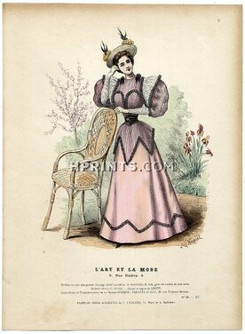 L'Art et la Mode 1894 N°20 Complete magazine with colored fashion engraving by Jules Hanriot, Jeanne d'Arc, 20 pages
