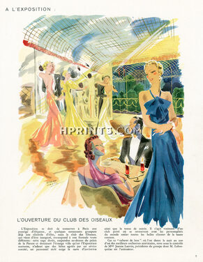Le Club des Oiseaux 1937 Mme Jeanne Lanvin, M. Labusquière, Illustration Robert Mahias