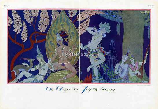 George Barbier 1922 Oriental Jewels..."Au Pays des Joyaux étranges", Harem, Oriental Dancers, "Hanoums Effendis"