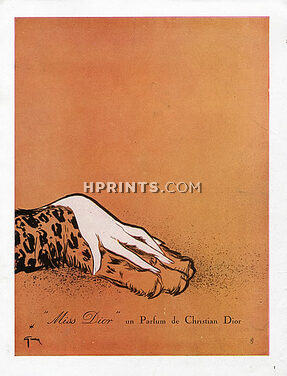 Christian Dior (Perfumes) 1949 Miss Dior, René Gruau (Leopard)