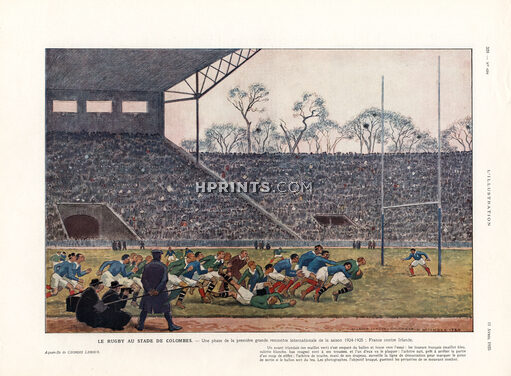 Georges Leroux 1925 Rugby, "France-Irlande" Stade de Colombes