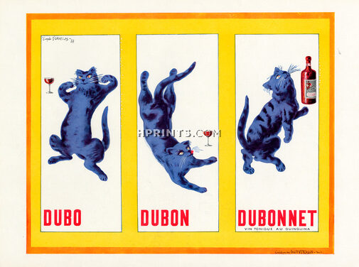 Dubonnet 1937 Chat Bleu, d'après D'Ornellas