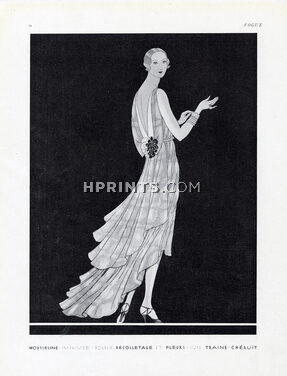 Chéruit 1929 backless flower Evening Gown, Douglas Pollard