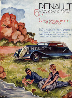 Renault 1936 Viva Grand Sport, Signed F. Molina, Lovers