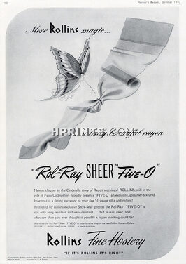 Rollins (Hosiery, Stockings) 1942 Butterfly