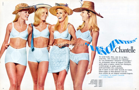 Chantelle (Lingerie) 1967 Girdle, Bra, Panties