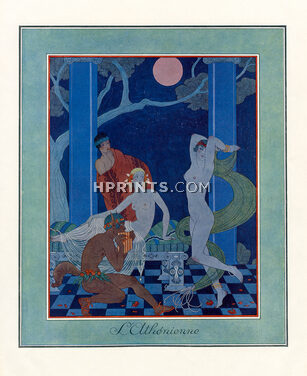 L'Athénienne, 1921 - George Barbier, Nudes, Classical Antiquity, Composition Art Deco