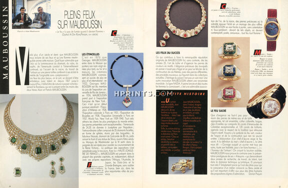 Mauboussin - Harry Winston - Gübelin, 1986 - Story of the three brands and their creators Necklace, Rings, Bracelet, Pearls, Texte par Dorian Paquin, 6 pages