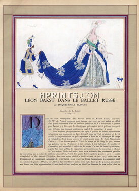 Léon Bakst dans le Ballet Russe, 1927 - Russian Ballet, Diaghilev, Text by Jacques-Émile Blanche, 8 pages