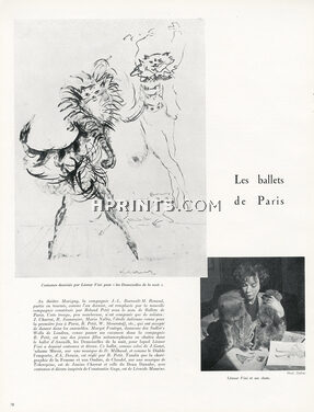 Léonor Fini 1948 Costume design for "Les demoiselles de la nuit", Ballets de Paris, Roland Petit