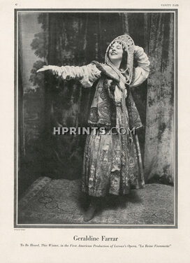 Geraldine Farrar 1918 "La Reine Fiammette" Xavier Leroux Opera
