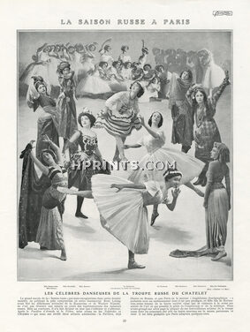 La Saison Russe à Paris 1909 Ida Rubinstein, Tamara Karsavina, Les Sylphides, Russian Ballet