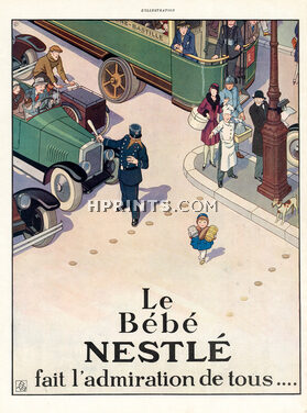 Bébé Nestlé 1929 Girl, Pedestrian Crossing, G. Bourdier