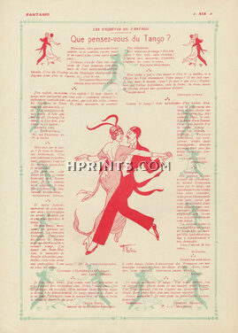 Que pensez-vous du Tango ?, 1913 - Armand Vallée Tango Dance, Text by Charles Benoist