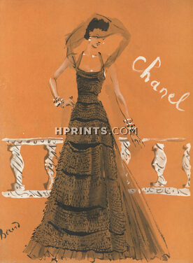 Chanel 1937 Christian Bérard, Evening Gown