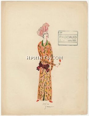 José De Zamora 1920s, Original Costume Design, Gouache