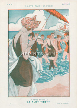 La Danse Nouvelle — Le Flot-Trott, 1922 - Lorenzi Bathing Beauties, Dancing in the water, Beach