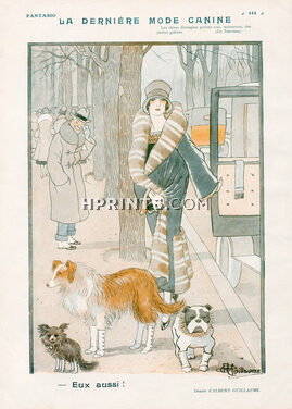 Albert Guillaume 1925 Dogs French Bulldog Elegant Parisienne