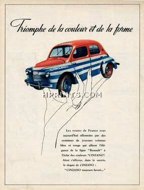 Cinzano 1950 Renault 4Cv, Bleu Blanc Rouge