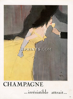 Champagne, Champain (...irrésistible attrait...) 1949 René Gruau