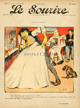 Eugène Cadel 1901 Hairdresser, Coiffeur, French Bulldog