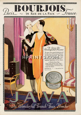 Bourjois (Cosmetics) 1927 Java face powder, Elegant Parisienne