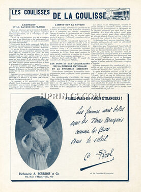 Bourjois (Cosmetics) 1916 Cécile Sorel, Autograph, Portrait