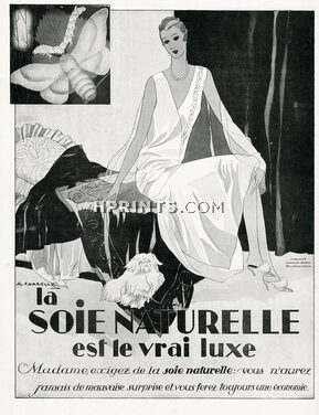 Soie Naturelle 1929 Chazelle, Pekinois Pekingese Dog (L)