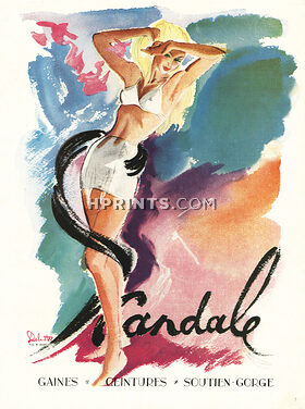 Scandale (Lingerie) 1947 Girdle, Bra, Louis Delmotte
