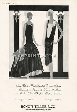 Bonwit Teller 1927 William Bolin, Velvet Evening Gowns