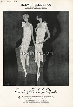 Bonwit Teller 1927 William Bolin, Evening Frocks for Youth
