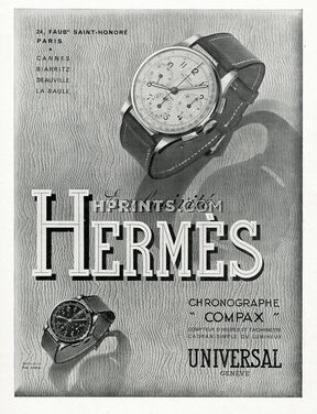 Hermès (Watches) 1940 Universal, Chronographe Compax