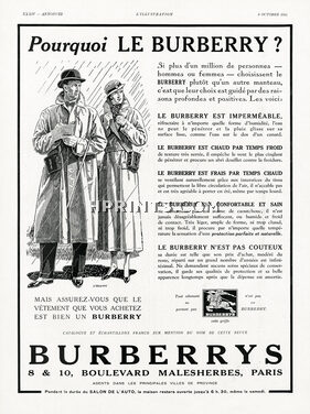 Burberrys (Clothing) 1934 Raincoats for Woman & Man