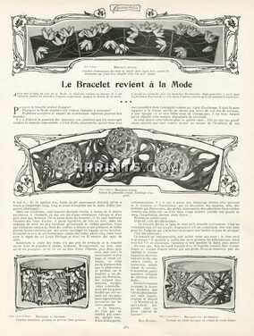 Le Bracelet revient à la Mode, 1904 - Lalique & Lucien Gaillard Bracelets Anémones, Pissenlit, Poivrier... Art Nouveau, Text by Max Rivière