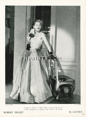 Robert Piguet 1948 Evening Gown, satin broché, Photo Kalinine