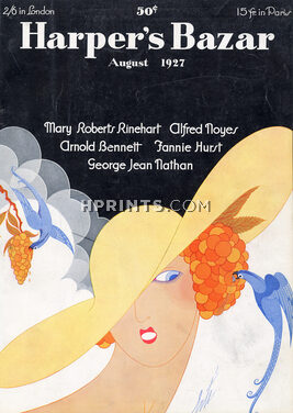 Erté (Romain de Tirtoff) 1927 August, Harper's Bazaar cover, Hat