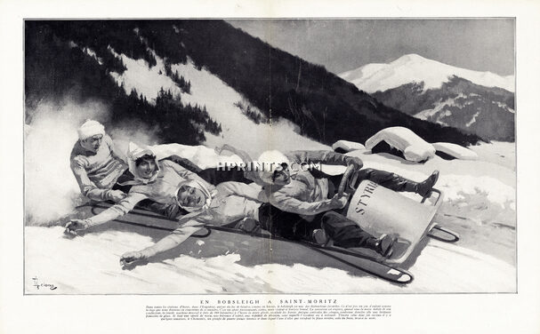 René Lelong 1910 En bobsleigh à Saint Moritz, Styria