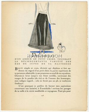 Doléances d'un amour de petit chien..., 1921 - Zyg Brunner Gazette du Bon Ton, Pekingese Dog, Poodle, Text by de Vaudreuil, 4 pages