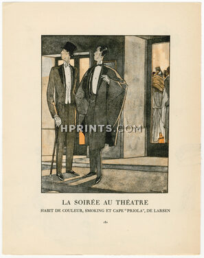 Gazette du Bon Ton 1922 La soirée au Théâtre, Men's Cothing, Larsen, Pierre Mourgue