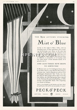 Peck & Peck (Hosiery, Stockings) 1927 The New Autumn Stockings "Mist o'blue" Kliz