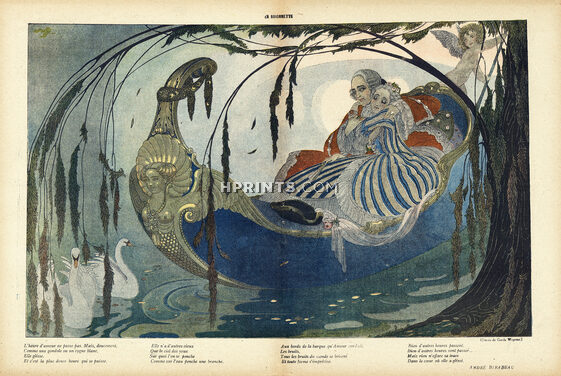 Gerda Wegener 1918 Lovers, Angel Gondola Swans