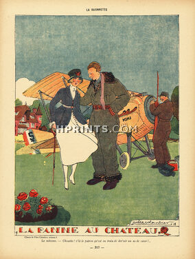 Pière Colombier 1918 Aviator La Panne Au Chateau, Airplane Breakdown