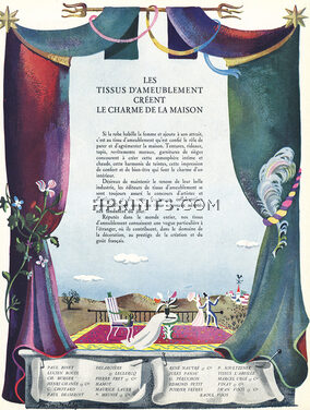 Jean-Denis Malclès 1942 Soft Furnishings