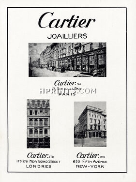 Cartier 1930 Rue de la Paix, New Bond Street, Fifth Avenue