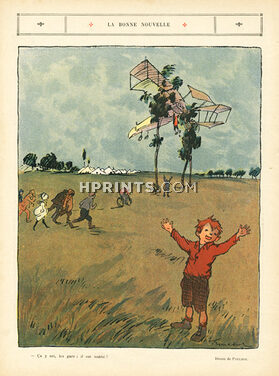 Francisque Poulbot 1910 Airplane Crash, Children, Kids