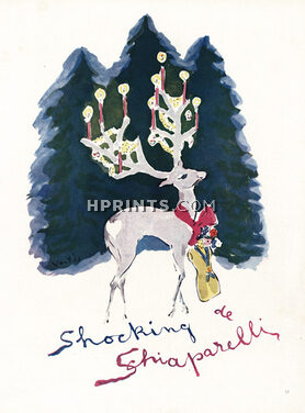Schiaparelli (Perfumes) 1945 Shocking, Deer, Marcel Vertès