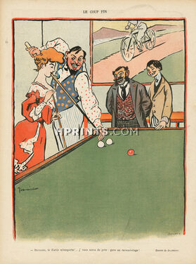 Jeanniot 1904 "Le Coup Fin" Billiards players