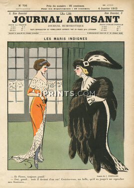 Portalez 1913 "Les Maris Indignes" Elegant, Fur, Muff