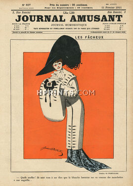 Portalez 1911 "Les Facheux" Elegant Parisienne, Ermine Muff