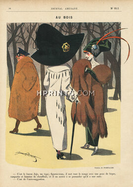 Portalez 1911 "Au Bois", Elegantes, Millinery, Ermine Coat, Muff